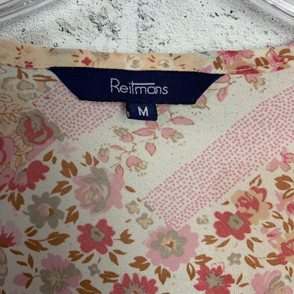 Vintage Y2K Reitmans Sheer Floral Bell Sleeve Boho Blouse Tunic Top - Picture 9 of 14